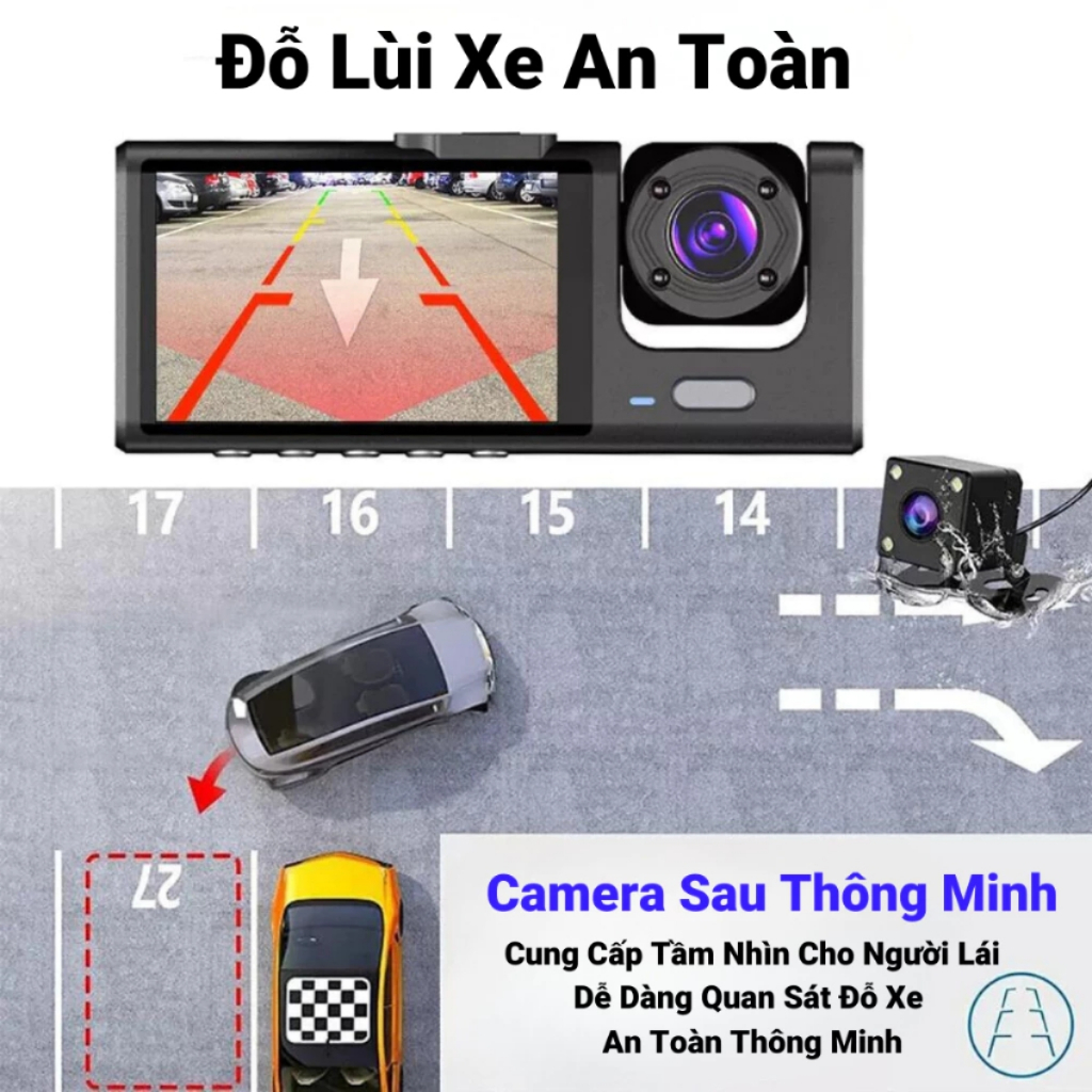 Camera hành trình ô tô đầy đủ GPS và Wifi xem trực tiếp, Camera ô tô với 3 camera ghi lại mọi góc | BigBuy360 - bigbuy360.vn
