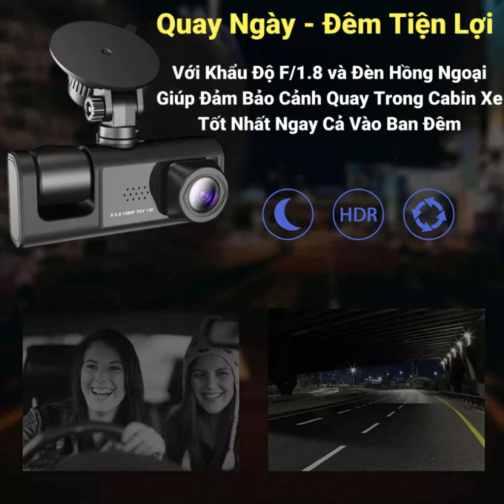 Camera hành trình ô tô đầy đủ GPS và Wifi xem trực tiếp, Camera ô tô với 3 camera ghi lại mọi góc | BigBuy360 - bigbuy360.vn