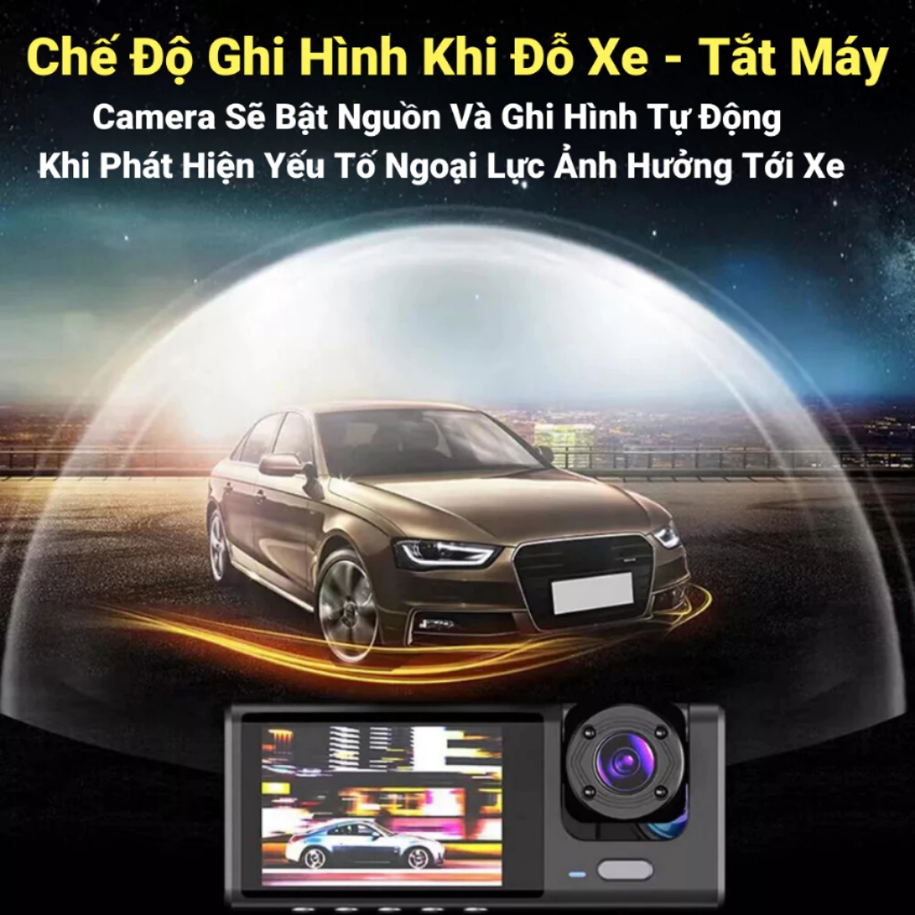 Camera hành trình ô tô đầy đủ GPS và Wifi xem trực tiếp, Camera ô tô với 3 camera ghi lại mọi góc | BigBuy360 - bigbuy360.vn
