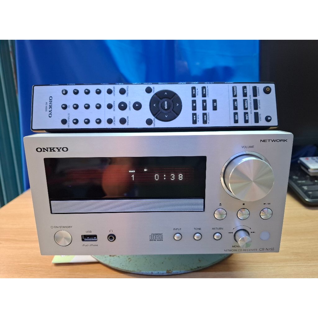 Amply ONKYO CR-N755, khiển zin, ship Nhật, hoạt động tốt CD/USB/line in/giải mã quang 24bit/196Khz