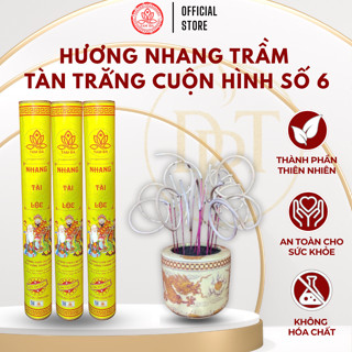  Hương Nhang Trầm Tam Đa Tàn Trắng Cuộn Hình Số 6 Thơm Trầm Dịu Ít Khói Chiêu Tài Tiến Lộc 100 Nén 