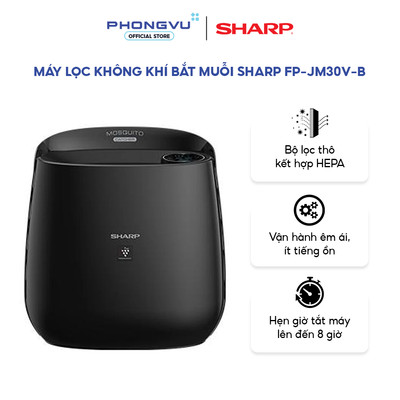 Máy lọc không khí bắt muỗi Sharp FP-JM30V-B - Lọc không khí và Bắt muỗi, Plasmacluster 7000, Màng HEPA, cho phòng 23m²