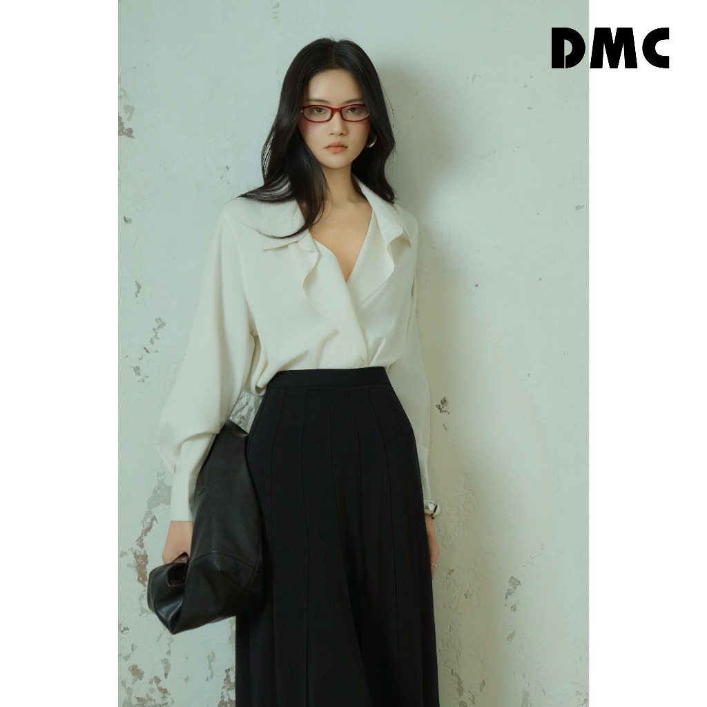 Áo sơ mi kem kiểu nữ thời trang DMC (Cream Long Sleeves Woven Shirt)
