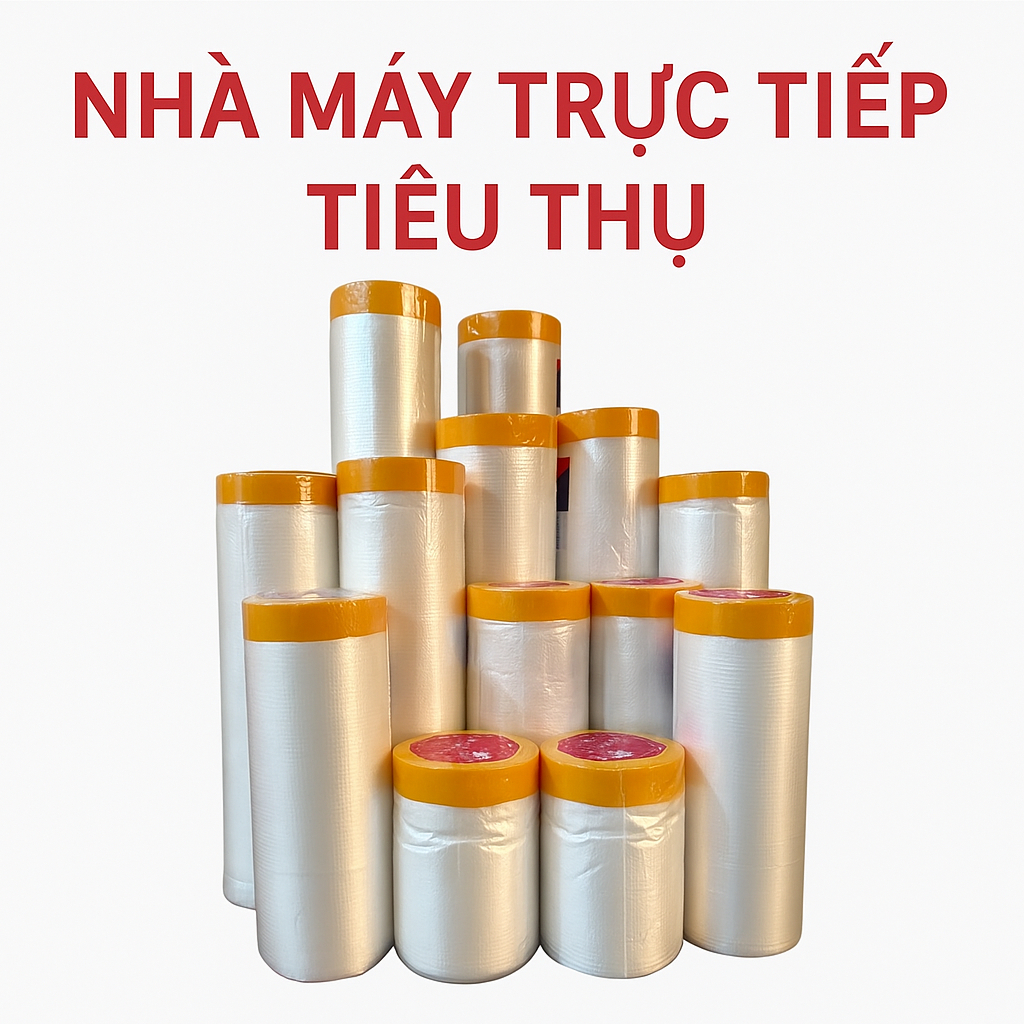 [ 10 size chọn lựa ] Màng bọc nilon che bụi đa năng, băng keo che sơn, che phủ ngăn bụi nhiều size N