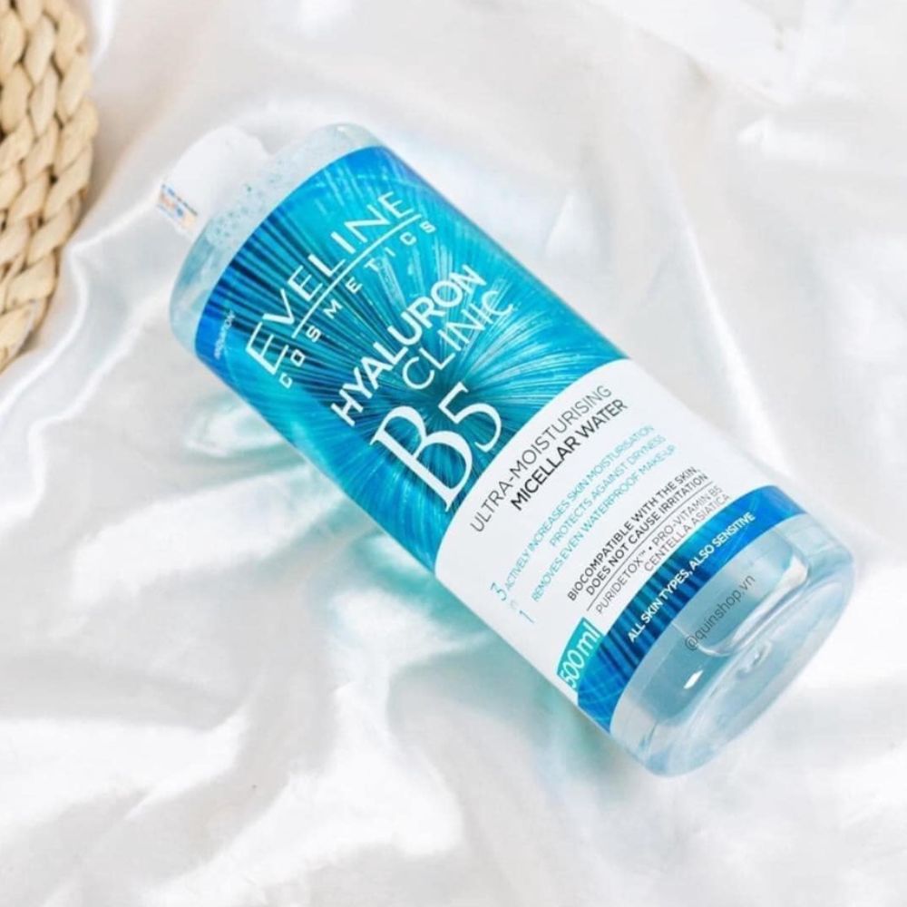 Ảnh 2 của Nước tẩy trang Eveline Hyaluronic Clinic B5 dưỡng ẩm, làm sạch sâu, dịu nhẹ da, dành cho mọi loại da
