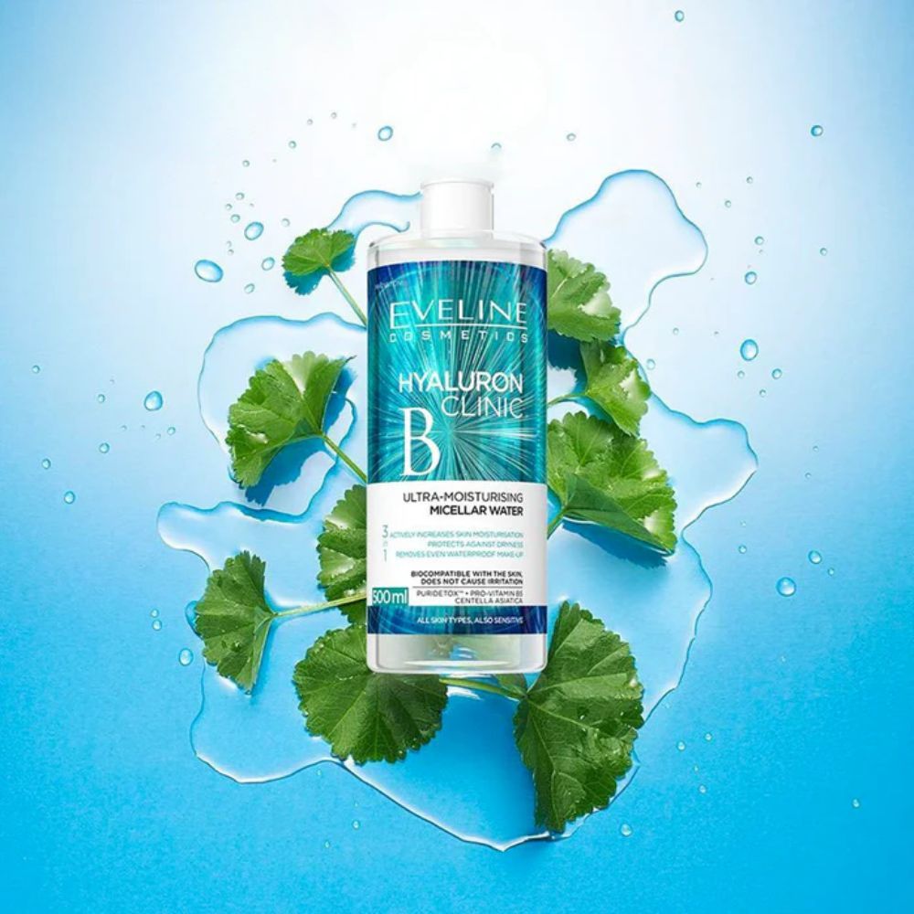 Ảnh 3 của Nước tẩy trang Eveline Hyaluronic Clinic B5 dưỡng ẩm, làm sạch sâu, dịu nhẹ da, dành cho mọi loại da
