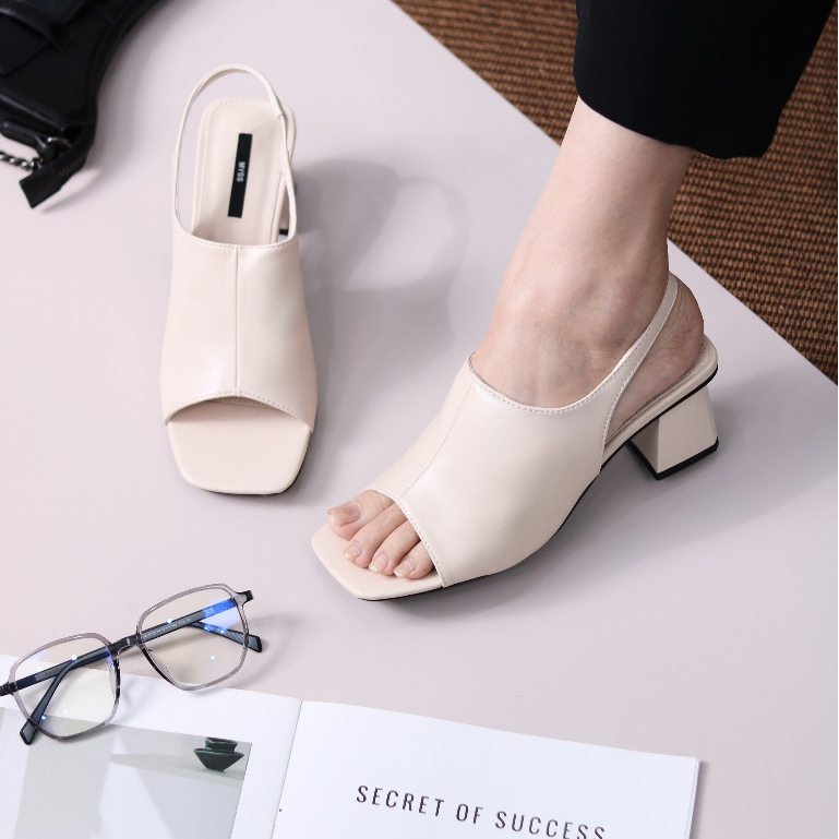 Giày sandal bản lớn gót trụ 6cm cao cấp MYSS - SD225