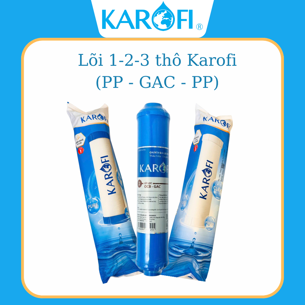 Lõi 1-2-3 thô Karofi K8RO - Lõi số 2 đúc GAC (PP-GAC-PP) [CHÍNH HÃNG]
