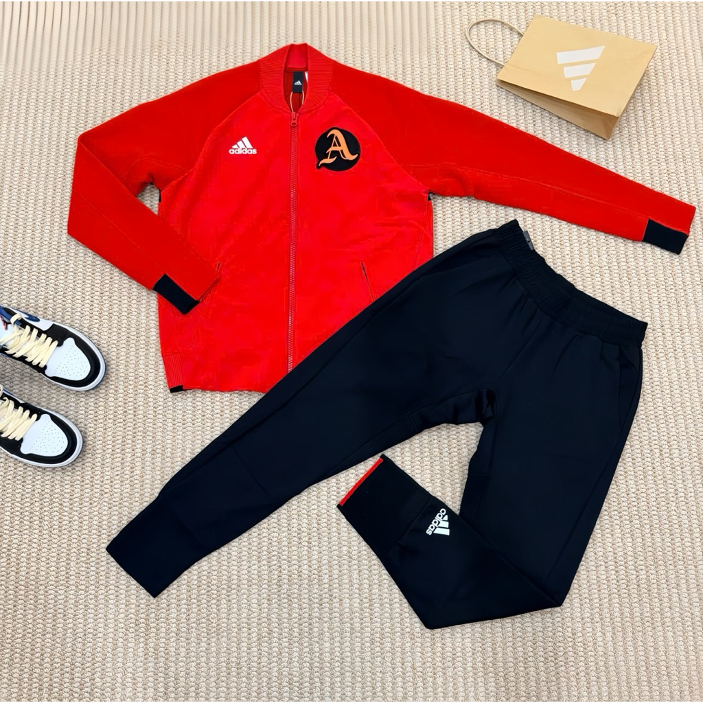 Bộ đồ thể thao nam thu đông, bộ nỉ nam Adidas cao cấp chuẩn chữ A dán hàng xịn