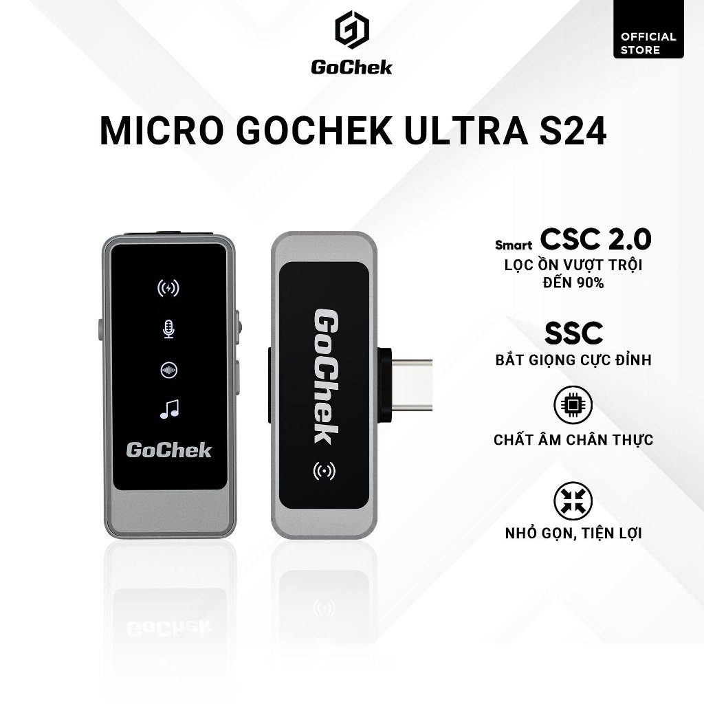 Micro Thu Âm Không Dây GoChek ULTRA S24 – Hỗ Trợ Livestream/Quay Video/Ghi Âm