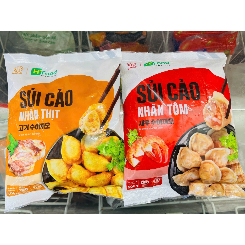 Sủi Cảo nhân thịt,nhân tôm Hacao Gói 500G,1kg tiện lợi, hương vị Việt