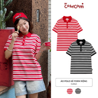  Áo Polo Kẻ Cotton Bycamcam Form Rộng Tay Ngắn Unisex Dễ Phối Đồ APN280 