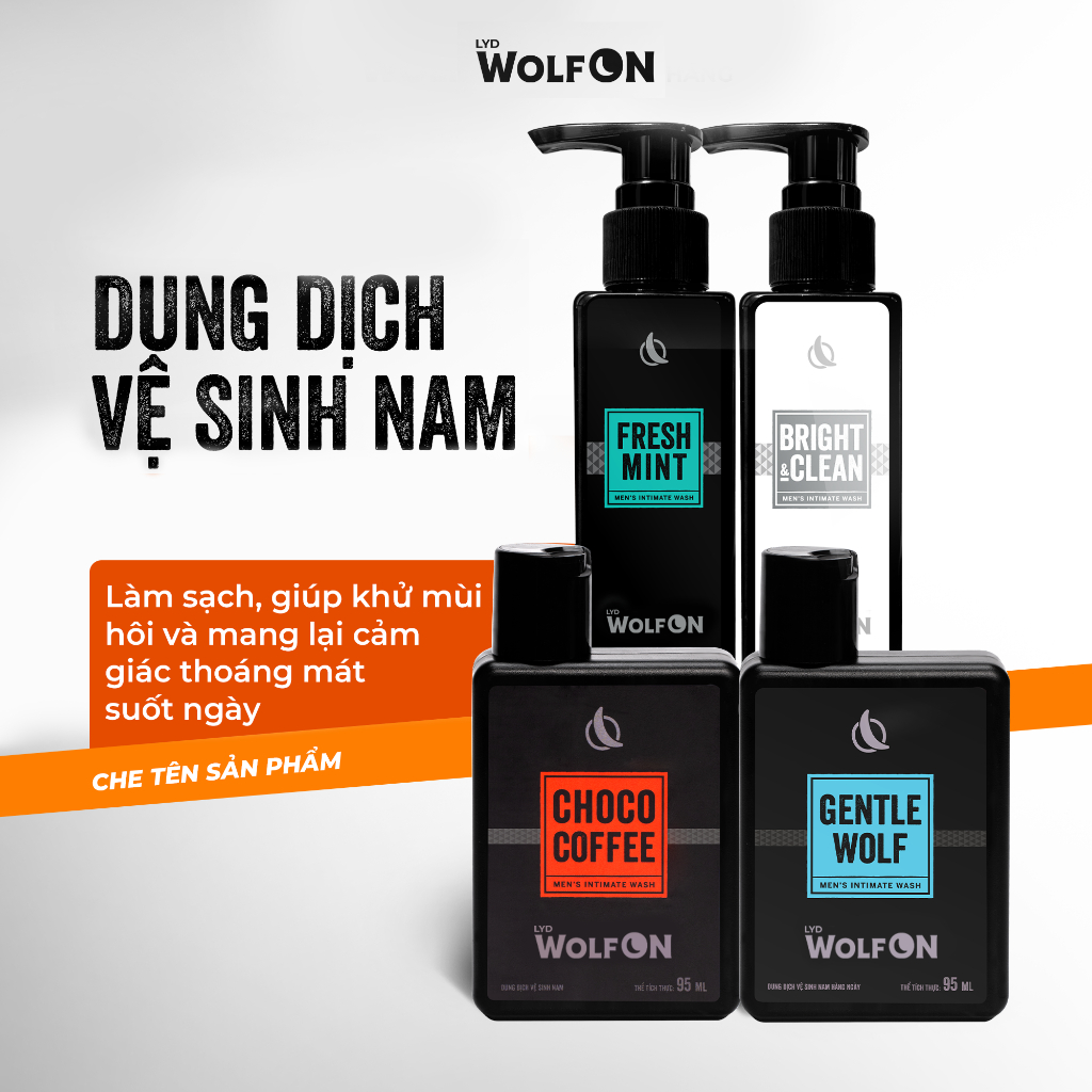 Dung Dịch Vệ Sinh Nam Giới LYD Wolf ON Hương Thơm Nam Tính Cuốn Hút Khử Mùi Tốt 95ml 150ml