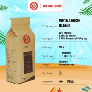  Cà phê rang xay Vietnamese Blend gói 500g - Rang vừa - Đắng vừa hương thơm nhẹ hậu vị sâu - Pha phin - Copen Coffee 