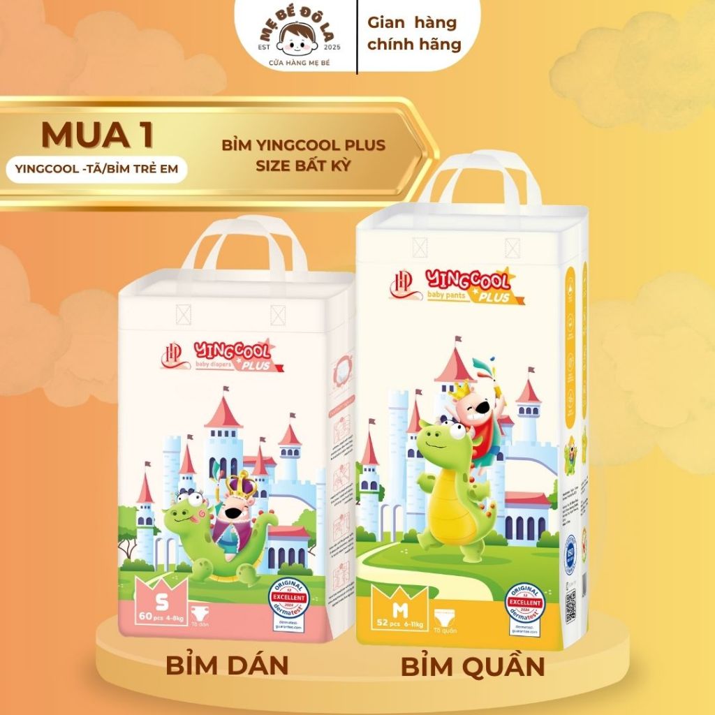 1 Bịch Bỉm Yingcool Plus -  Bỉm YINGCOOL PLUS Full Size NB-XXXL