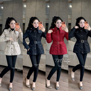  Áo khoác #5121 trần trám dáng thắt eo có mũ tháo rời được hàng QCCC Trồ 