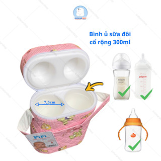  Bình Ủ Sữa ĐÔI Cổ Rộng PiPi Túi Giữ Ấm Bình Sữa Cho Bé Vừa Bình Wesser Pigeon Avent Dolphin 