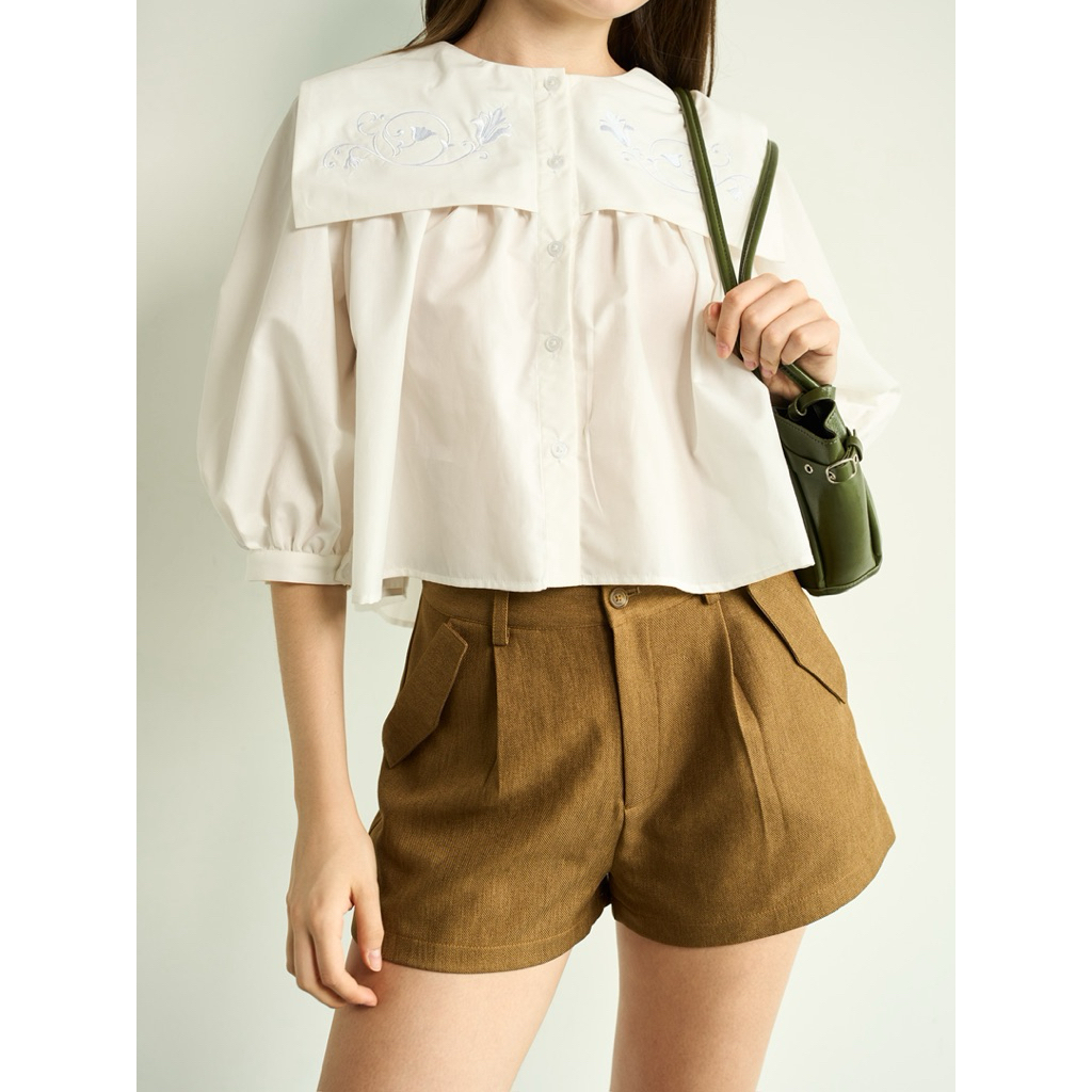 Quần short nữ lưng vừa, basic sang xịn - Monstier Georgia Tailored Mid Waist Short