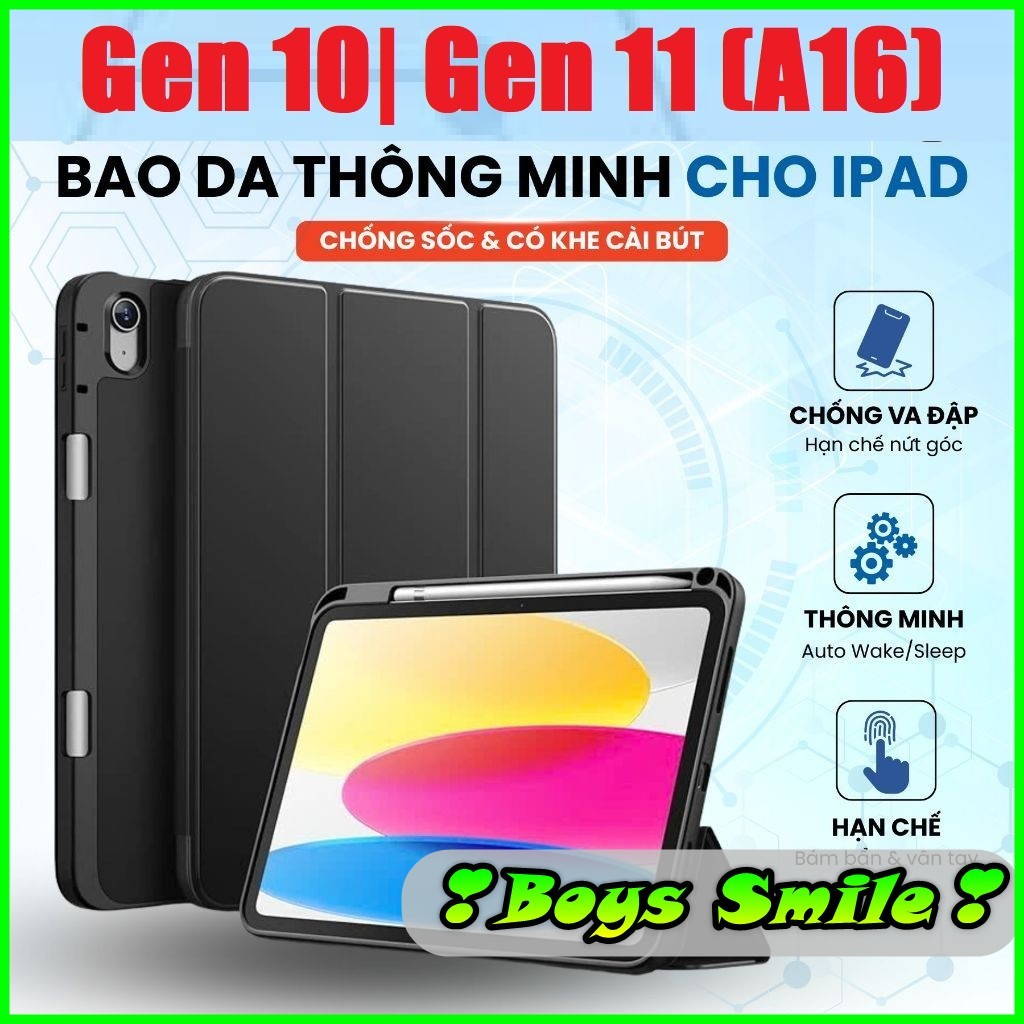 Bao da màu Pastel có khay bút cho iPad Gen 10 / Gen 11 A16 2025 , iPad 10th 10.9 iPad 11th