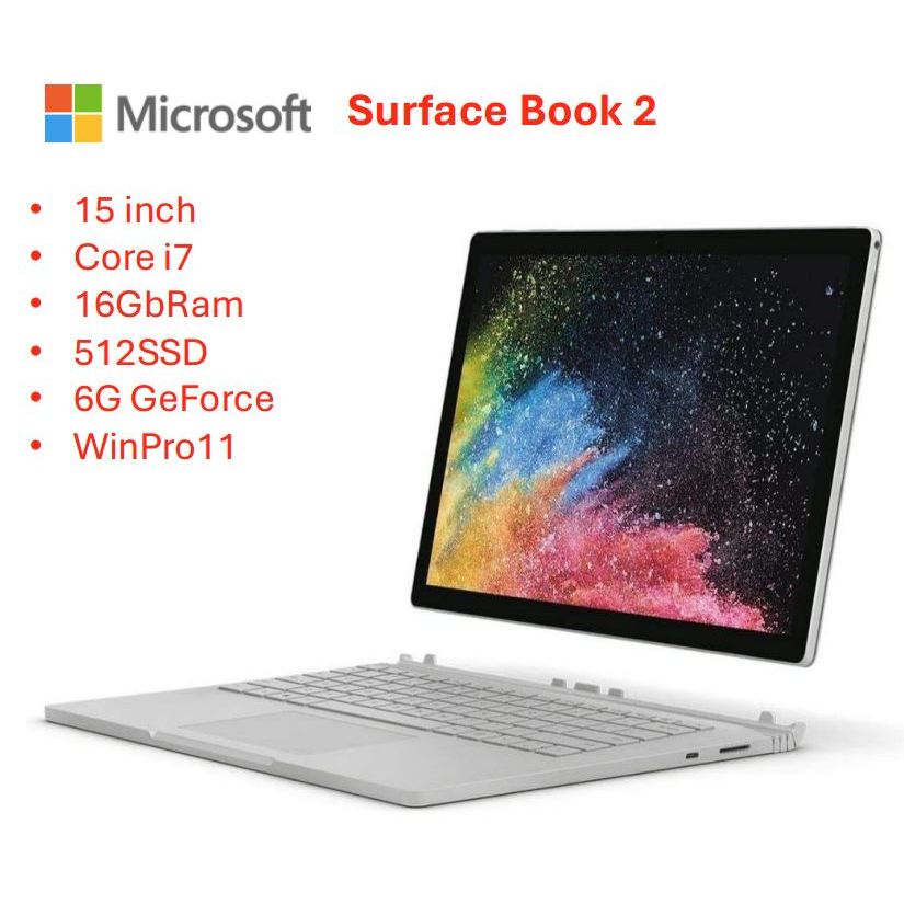 Microsoft Surface Book 2,15inch: Core i7|16GbRam|512SSD|6G GeForce|WinPro11