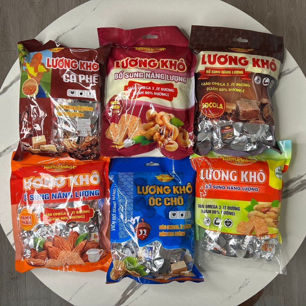 Lương khô mini mix 6 vị hạt dinh dưỡng loại 500gram (túi zip) mix 6 vị hạt TÂN VIỆT NHẬT A5