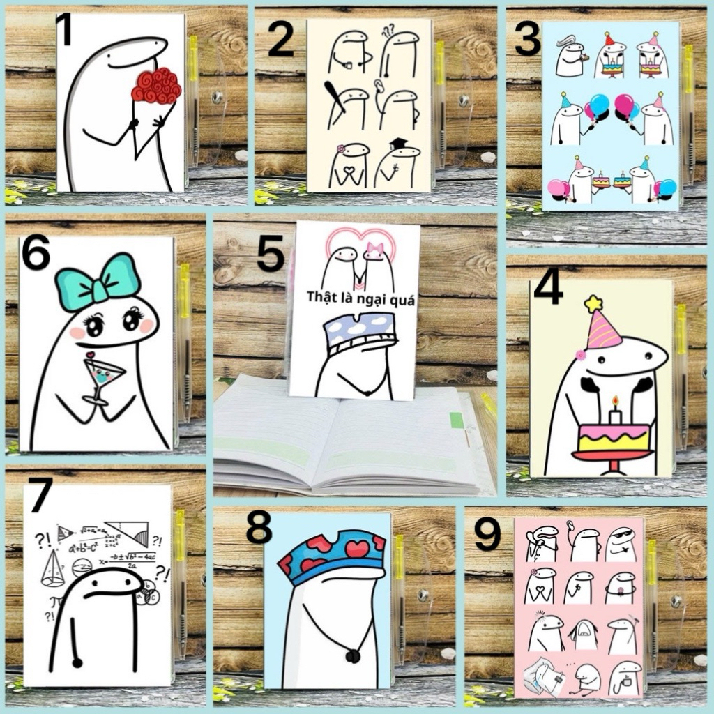 Sổ tay hình meme người que tặng kèm bút / sổ người que hình hài hước