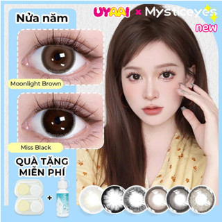   mua 2 tặng 3  2 cặp kính áp tròng MCK1 Mystic eyes 0-6 độ  14.0-14.5  + 2 khay đựng lens + 1 nước ngâm lens 60ml 