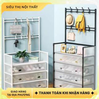 Kệ 5 Tầng Để Giày Dép Giá Treo Đồ Khung Thép Carbon Chắc Chắn Có Màng Chắn Chống Bụi Bẩn