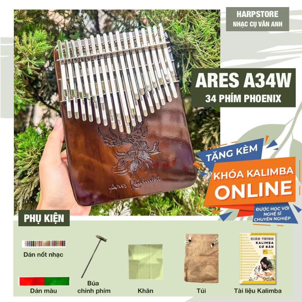ĐÀN KALIMBA ARES CAO CẤP - KALIMBA CAO CẤP - KALIMBA 17 21 34 PHÍM