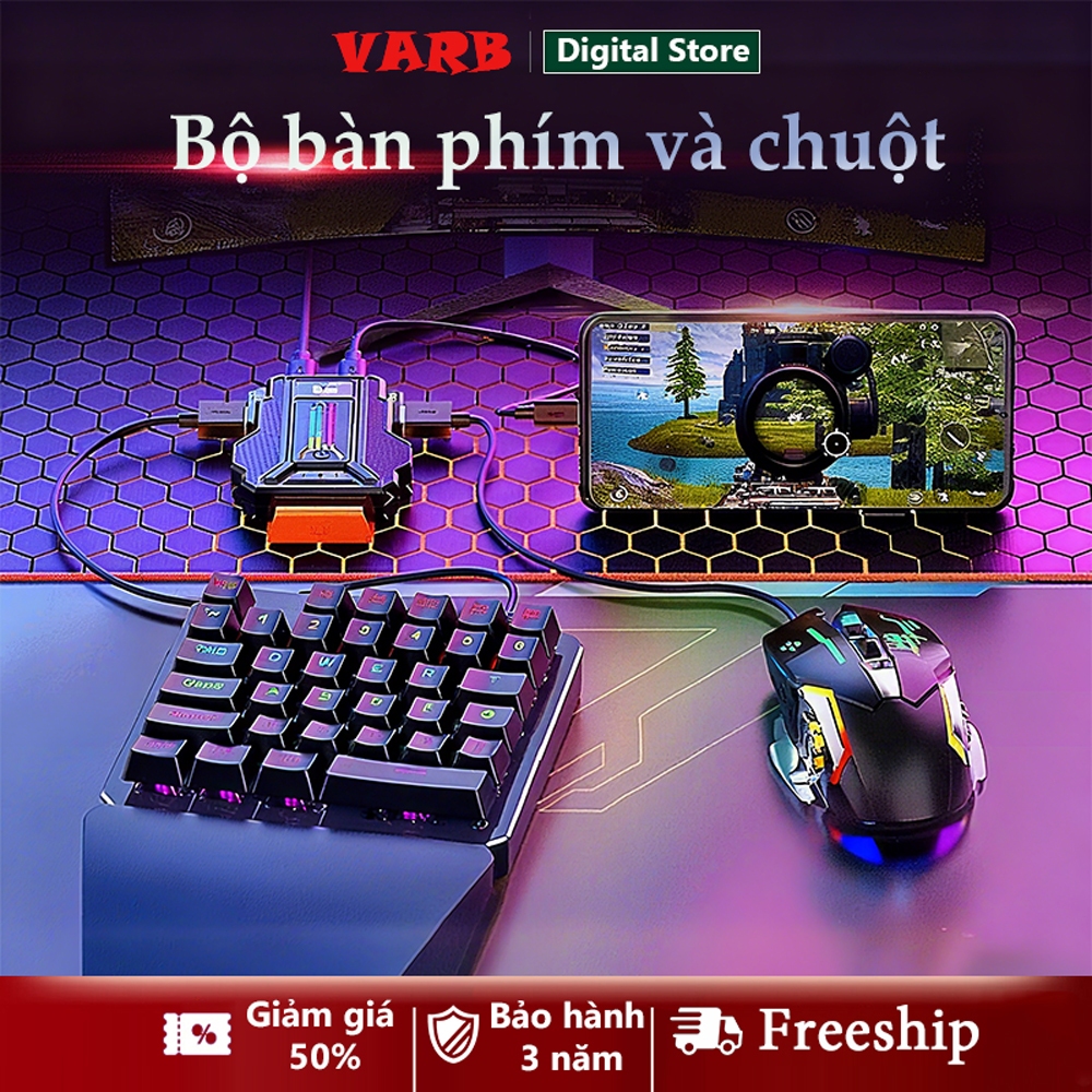 VARB bộ chuyển đổi chơi game Meiying và bàn phím chuột kết nối điện thoại chơi PUBG Mobile Free Fire