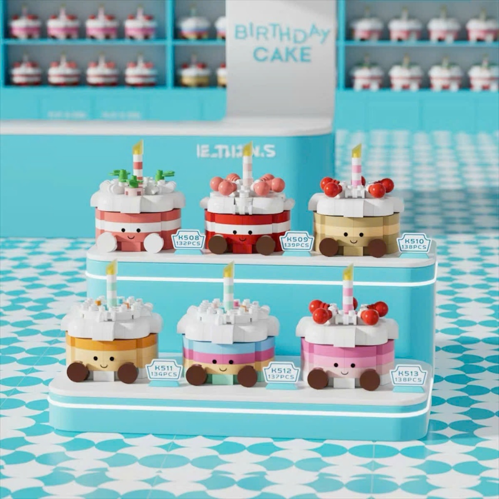 Đồ chơi xếp hình lắp ráp Bánh Kem mini Bánh Sinh Nhật Birthday Cake mini xinh xắn quà tặng ý nghĩa