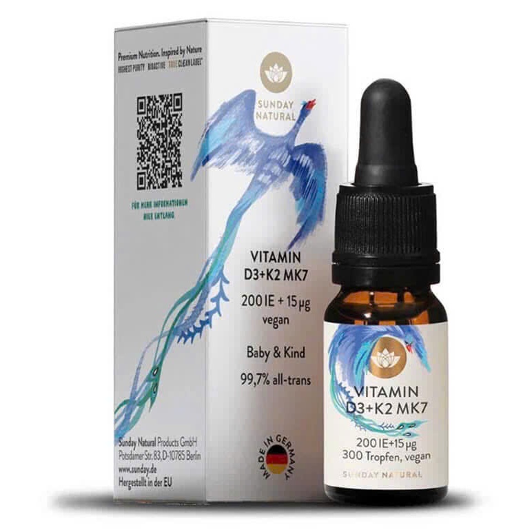 Vitamin D3K2 MK7 Sunday Natural Thuần Chay của Đức