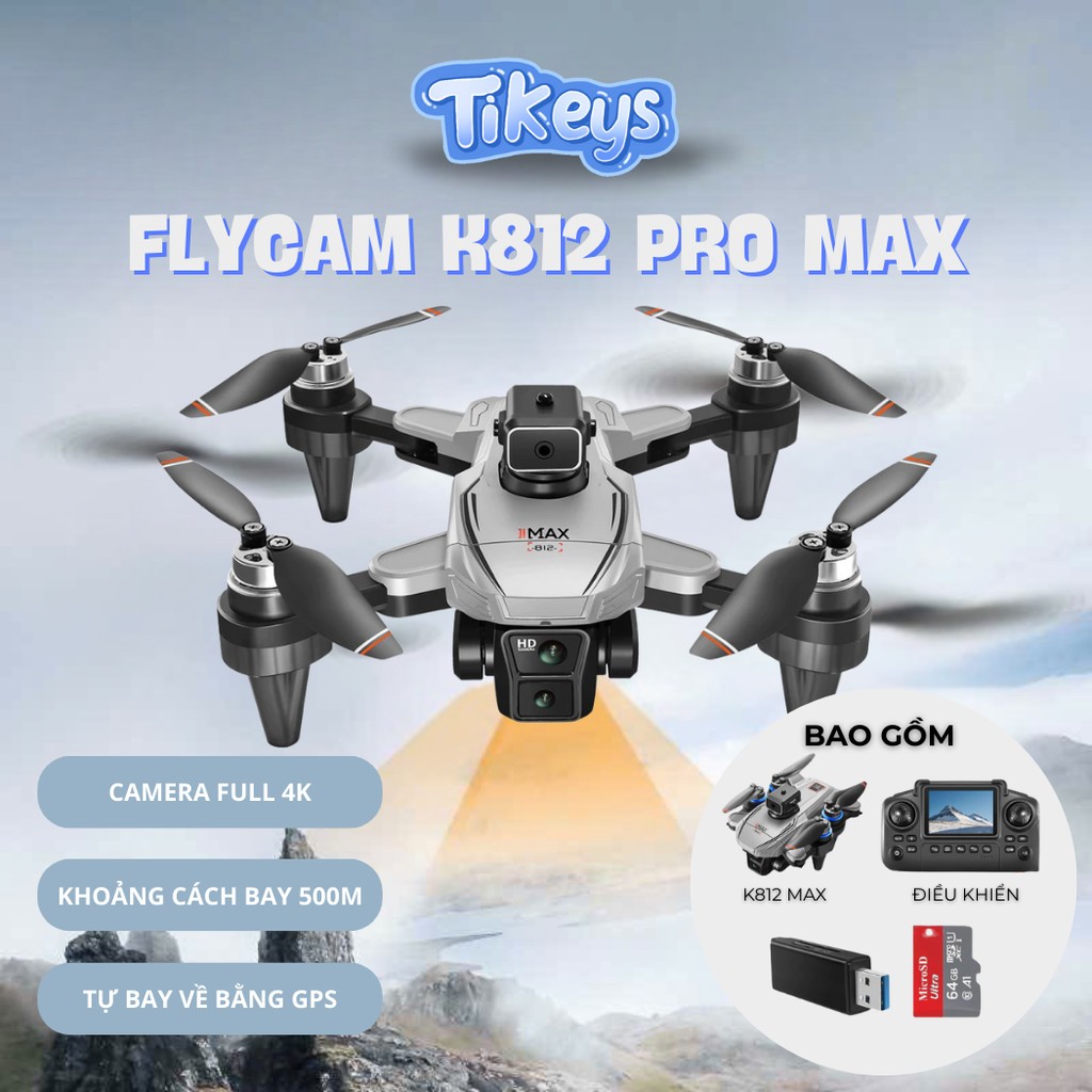 FLY CAM K812 PRO MAX GPS - "MẮT THẦN" QUAY PHIM 4K CHUYÊN NGHIỆP | CHỐNG RUNG 3 TRỤC | THEO DÕI NGƯỜ