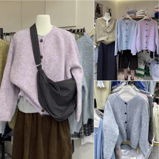   Bigsize 55–100kg  Áo len cardigan nữ dáng Hàn len xù mịn ấm áp và dễ phối đồ 239 