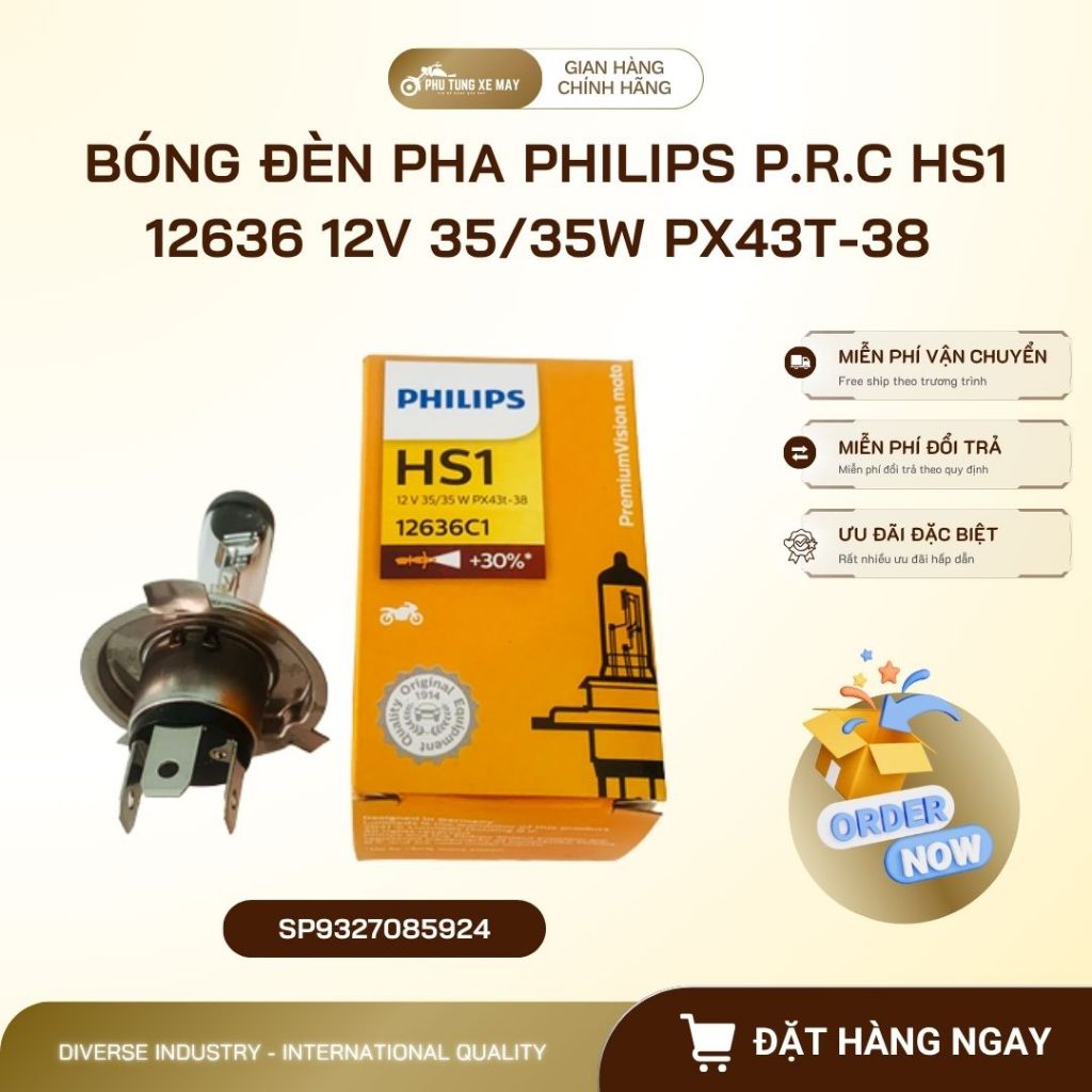 Bóng Đèn Pha Philips HS1 12V 35/35W (Click, AirBlade, SH Mode, RS) Chính Hãng | PTXM Phong Hằng