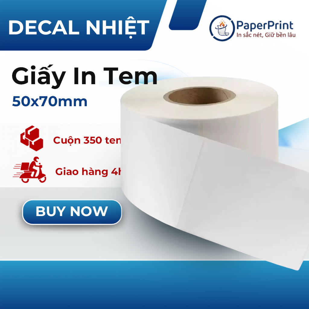 In Đơn GHN 50x70 mm Giấy In Tem 50x70 mm Nhãn Mã Vạch Nhiệt 5x7 cm (Tem Đứng)