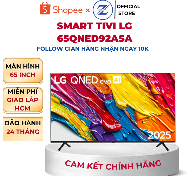 Tivi QLED LG 65 inch 65QNED92ASA - Bảo hành 24 tháng