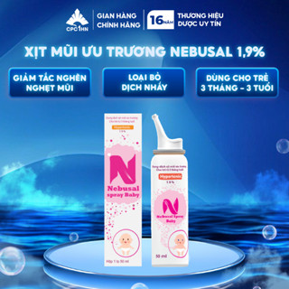 Chai xịt mũi ưu trương cho bé 3 tháng tuổi NEBUSAL SPRAY BABY 1,9% CPC1HN 50ml