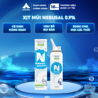  Dung Dịch Xịt Mũi Đẳng Trương Nước Muối Nebusal Spray 0,9% Làm Sạch Mũi Vệ Sinh Hằng Ngày 50ml 