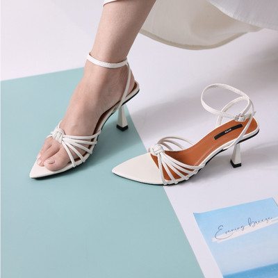 Giày sandal dây mảnh thắt nơ 8cm thanh lịch cao cấp MYSS - SD222