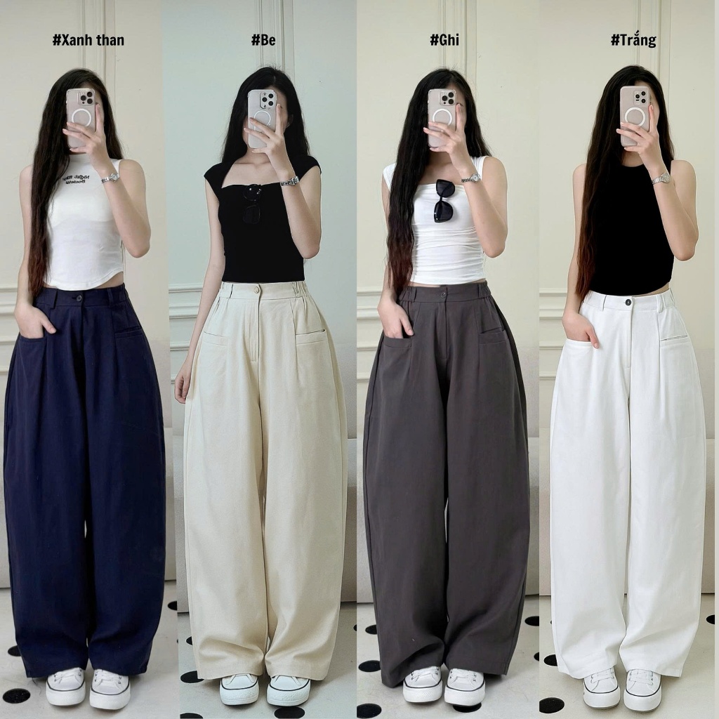 Quần Kaki harem dáng baggy túi ngang cạp bán chun siêu dễ mặc siêu hot