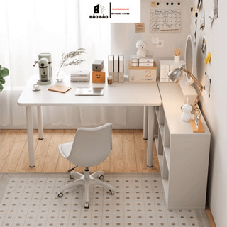  Bàn làm việc bàn học mặt gỗ MDF chân sắt  tròn tĩnh điện Bảo Bảo - B05 120x60x73 