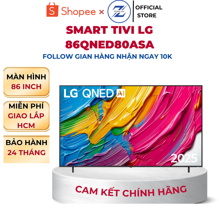 Tivi QLED LG 86 inch 86QNED80ASA - Bảo hành 24 tháng