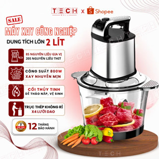[THẺ TRÚNG THƯỞNG] Máy Xay Thịt Đa Năng, Cối Xay Thực Phẩm Thủy Tinh Dung Tích Lớn 2 Lít Công Suất Lớn 4 Lưỡi Dao Bén