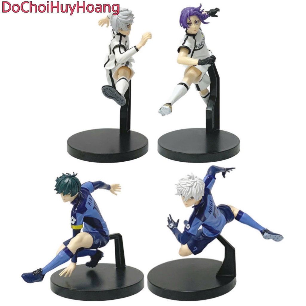 Mô hình tượng Nagi Rin Leo trong all in one blue lock bóng đá đế đen