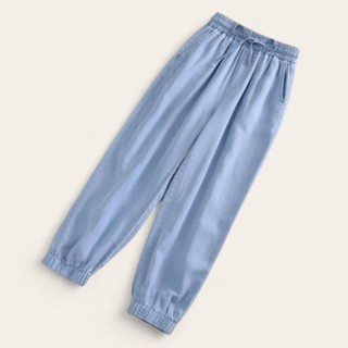  Quần jean jean giấy lụa thái dài lưng thun bo lai 