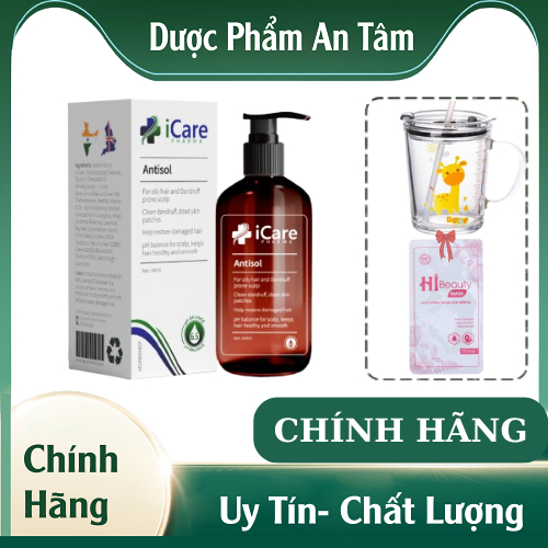 [COMBO 2 CHAI] DẦU GỘI ANTISOL - Thương Hiệu iCare Pharma, Làm Sạch Gàu Nấm Ngứa Da Đầu