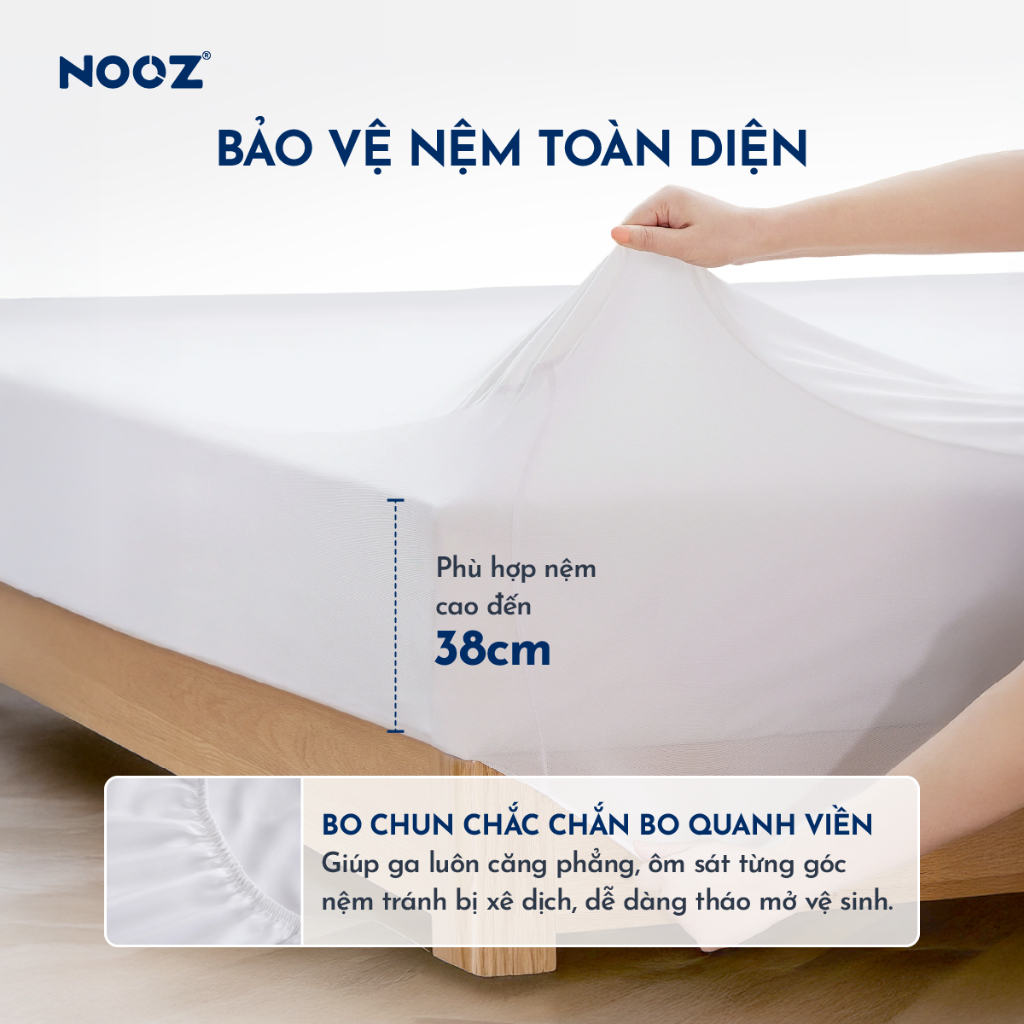 Ga Chống Thấm NOOZ Ga Bo Chun Phủ TPU Kháng Nước Giúp Tăng Tuổi Thọ Và Bảo Vệ Nệm NOOZ Home Goods | BigBuy360 - bigbuy360.vn
