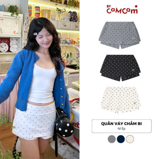    SALE SINH NHẬT   Quần Váy Nỉ Ép Hoạ Tiết Chấm Bi Bycamcam Basic Trendy Năng Động Dành Cho Nữ CCA247 