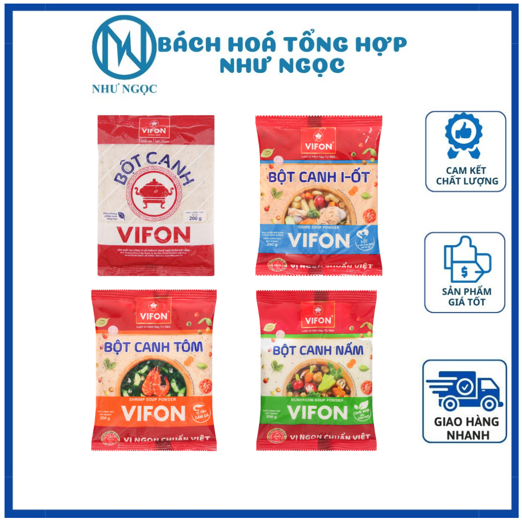 Bột Canh Vifon Gói 200g - 900g  Dùng Chấm Trực Tiếp, Nêm Thức Ăn